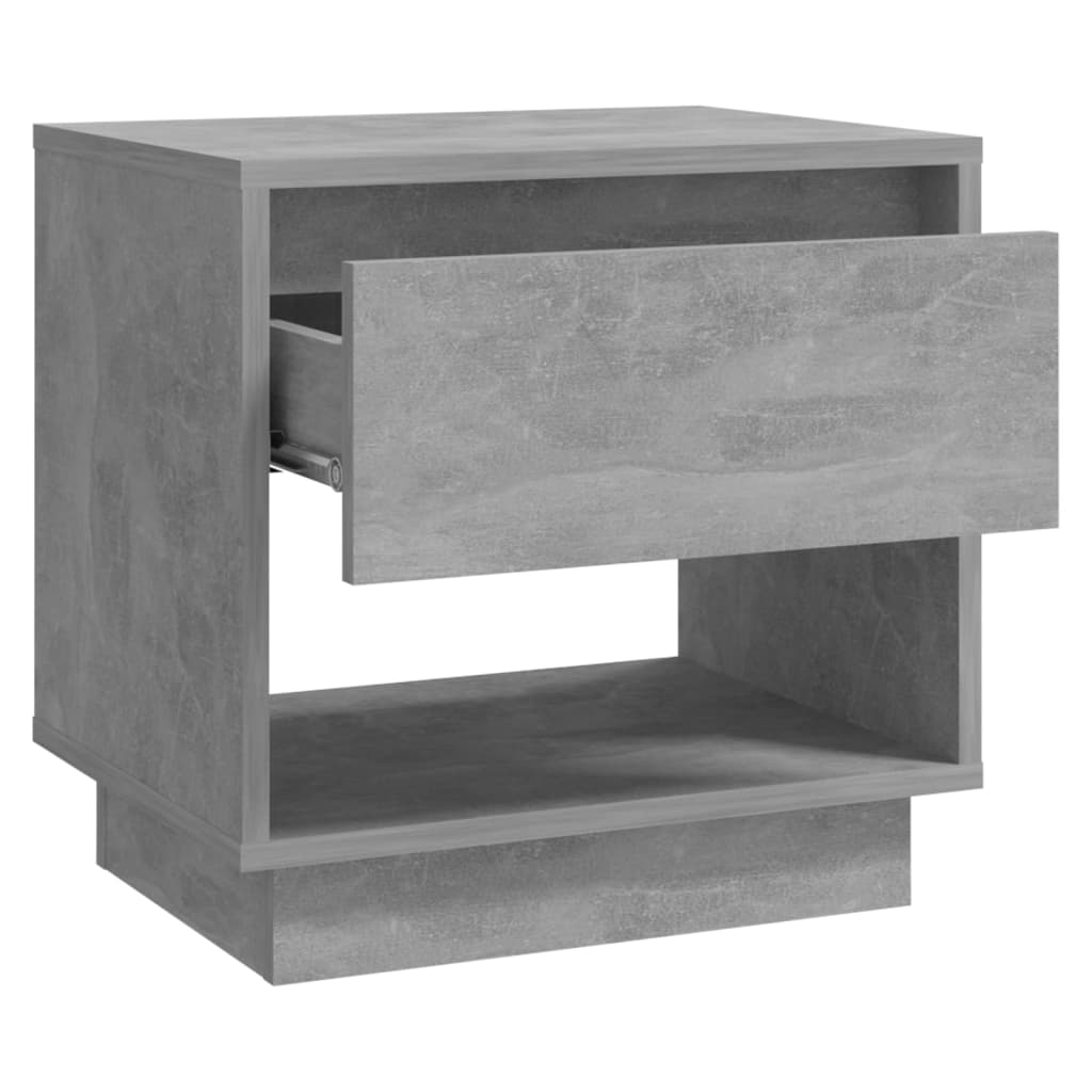 Bedside Cabinet Concrete Grey 45x34x44 cm Engineered Wood