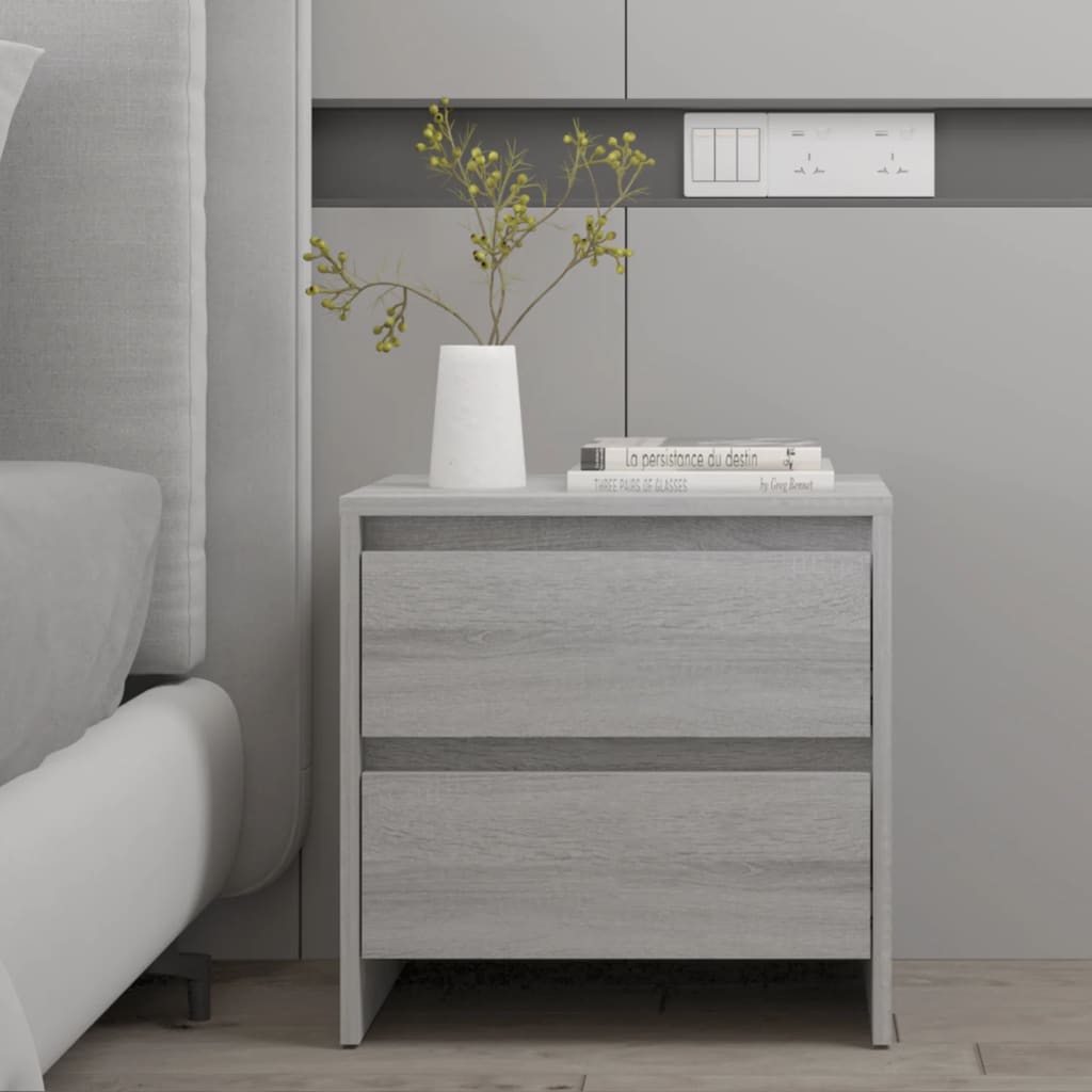 Bedside Cabinet Grey Sonoma 45x34.5x44.5 cm Engineered Wood