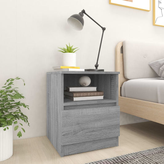 Bedside Cabinet Grey Sonoma 40x40x50 cm Engineered Wood