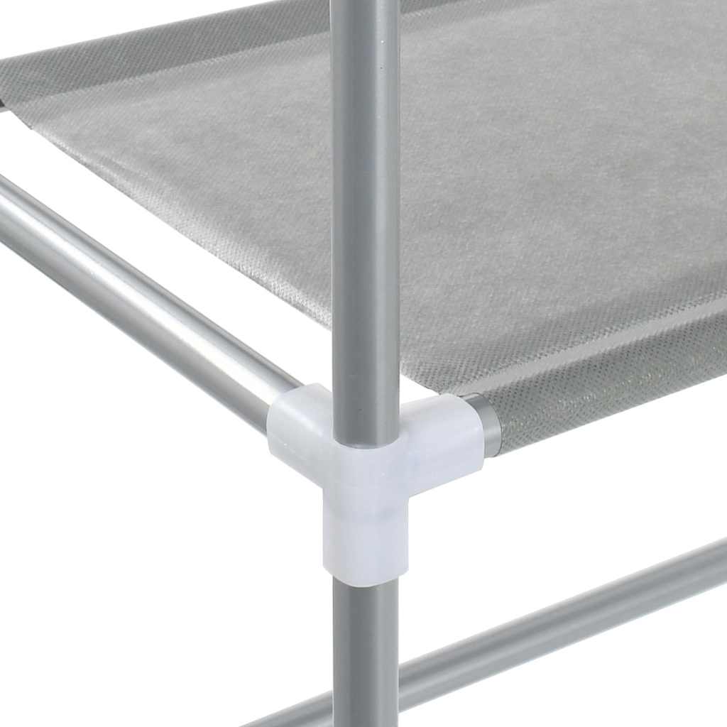 2-Tier Storage Rack over Washing Machine Grey 69x28x143 cm Iron