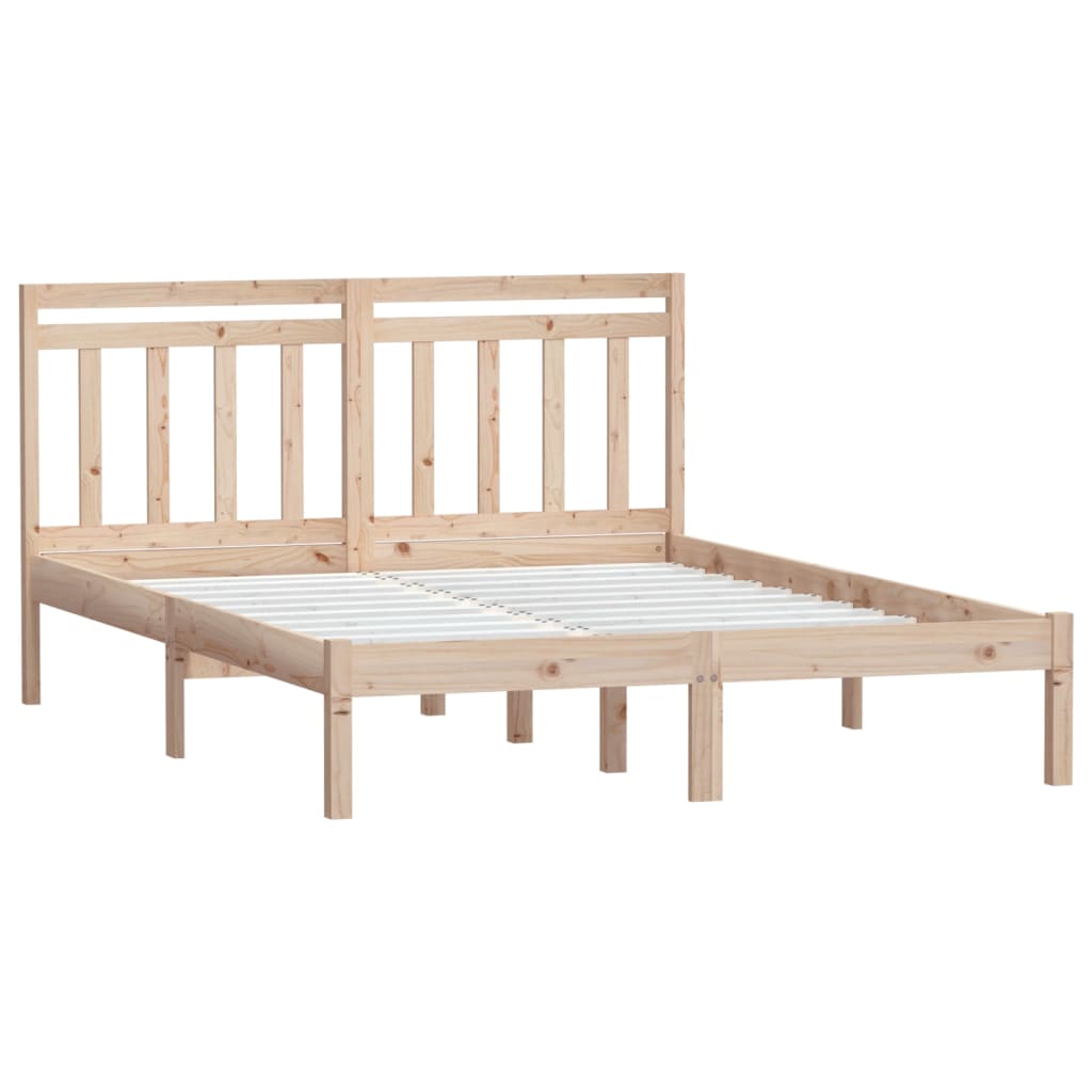 3100569 vidaXL Bed Frame without Mattress Solid Wood 140x190 cm (809997+814094)