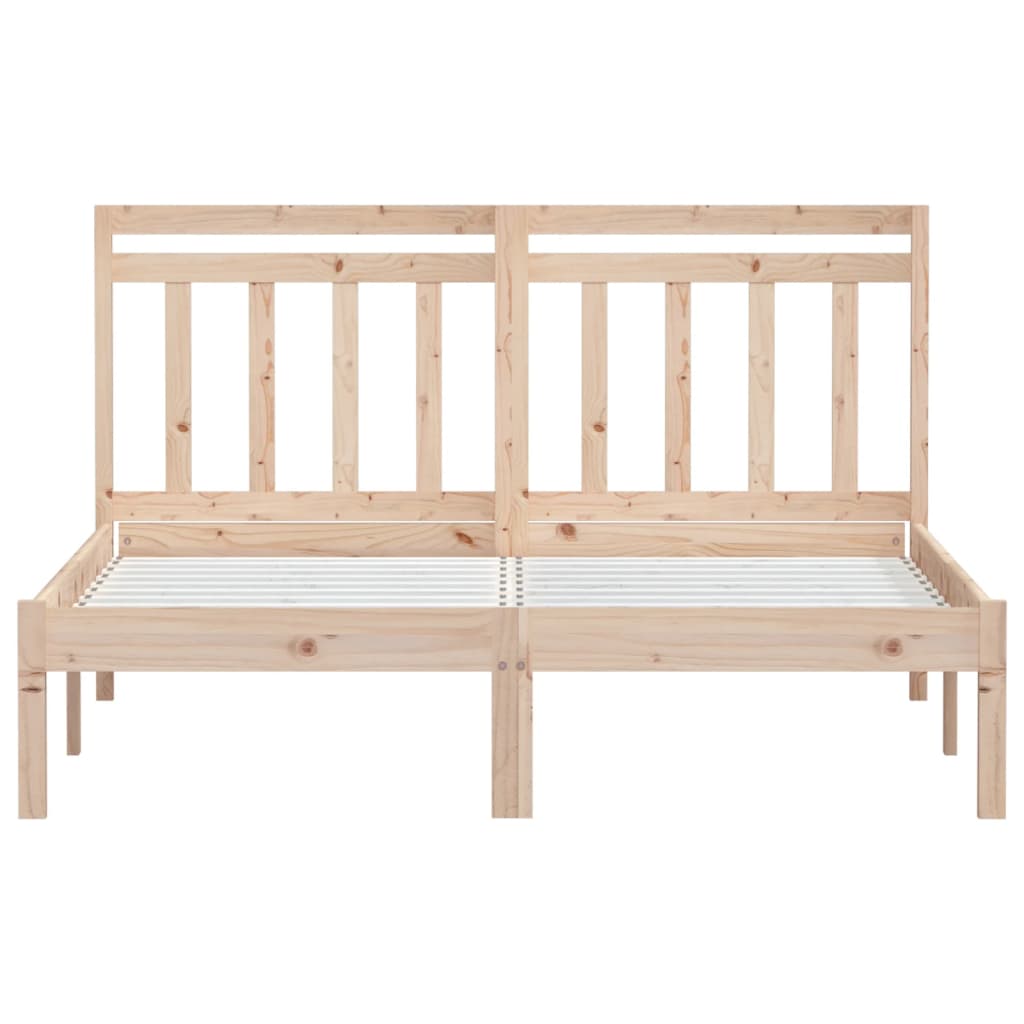3100569 vidaXL Bed Frame without Mattress Solid Wood 140x190 cm (809997+814094)