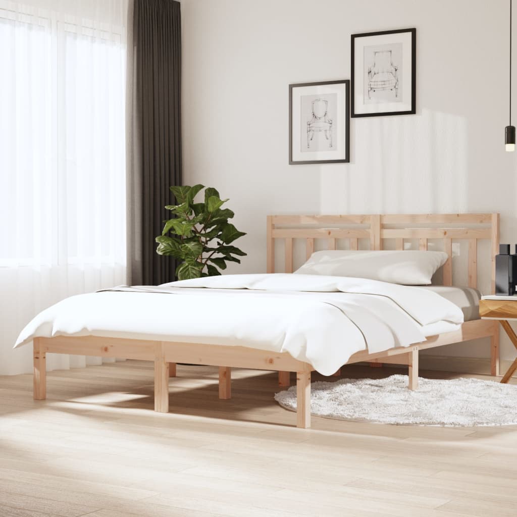 3100589 vidaXL Bed Frame without Mattress Solid Wood 140x200 cm (810017+814094)