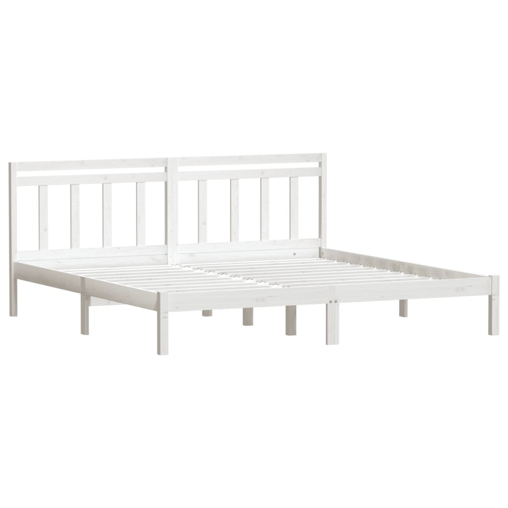 3100600 vidaXL Bed Frame without Mattress White Solid Wood 160x200 cm (810028+814105)