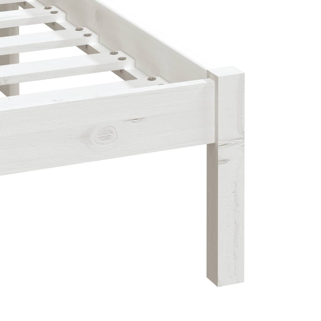 3100600 vidaXL Bed Frame without Mattress White Solid Wood 160x200 cm (810028+814105)