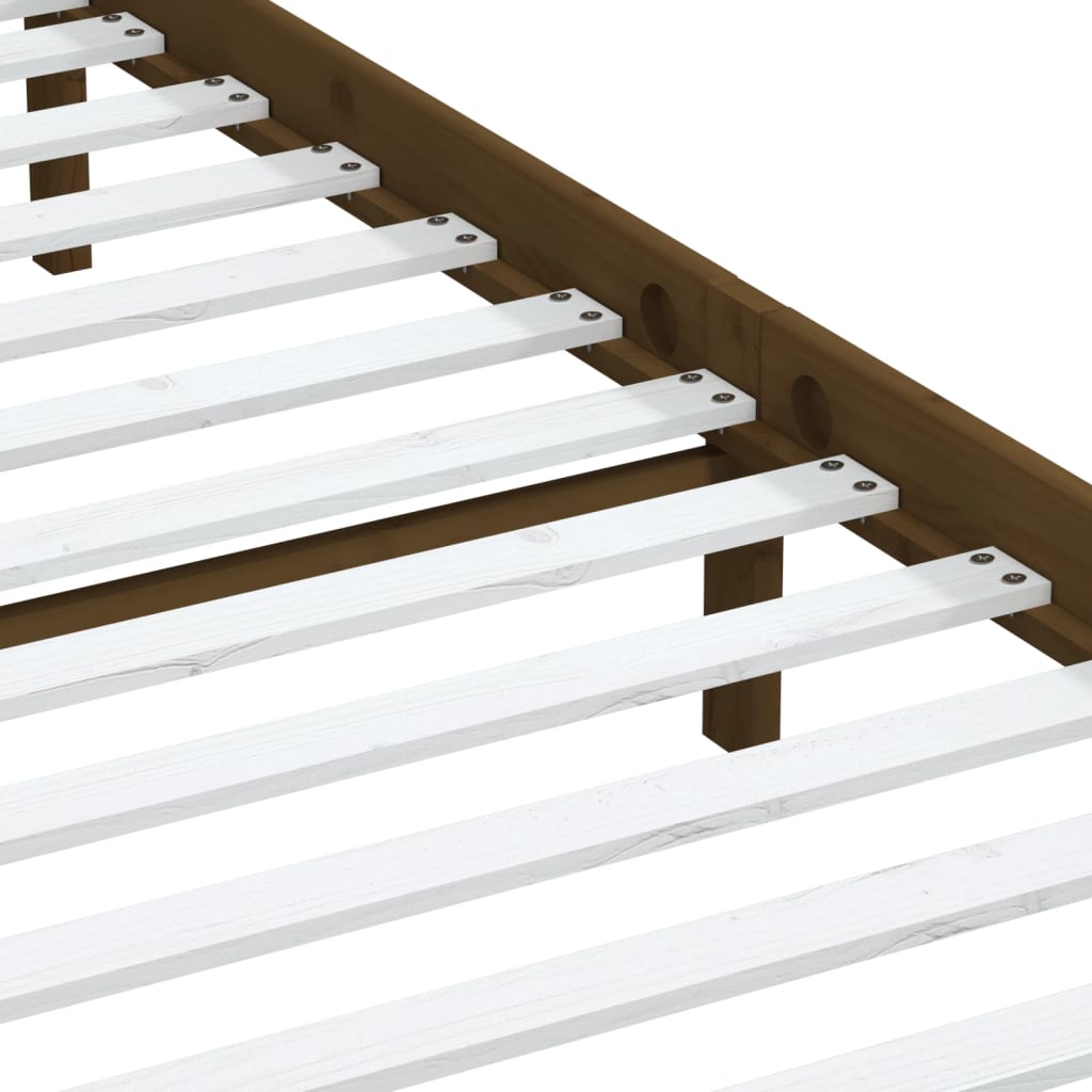 3100612 vidaXL Bed Frame without Mattress Honey Brown Solid Wood 200x200 cm (810040+814117)