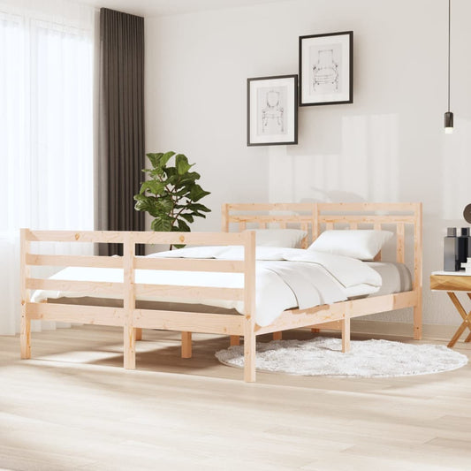 3100634 vidaXL Bed Frame without Mattress Solid Wood 140x190 cm (810410+814094)
