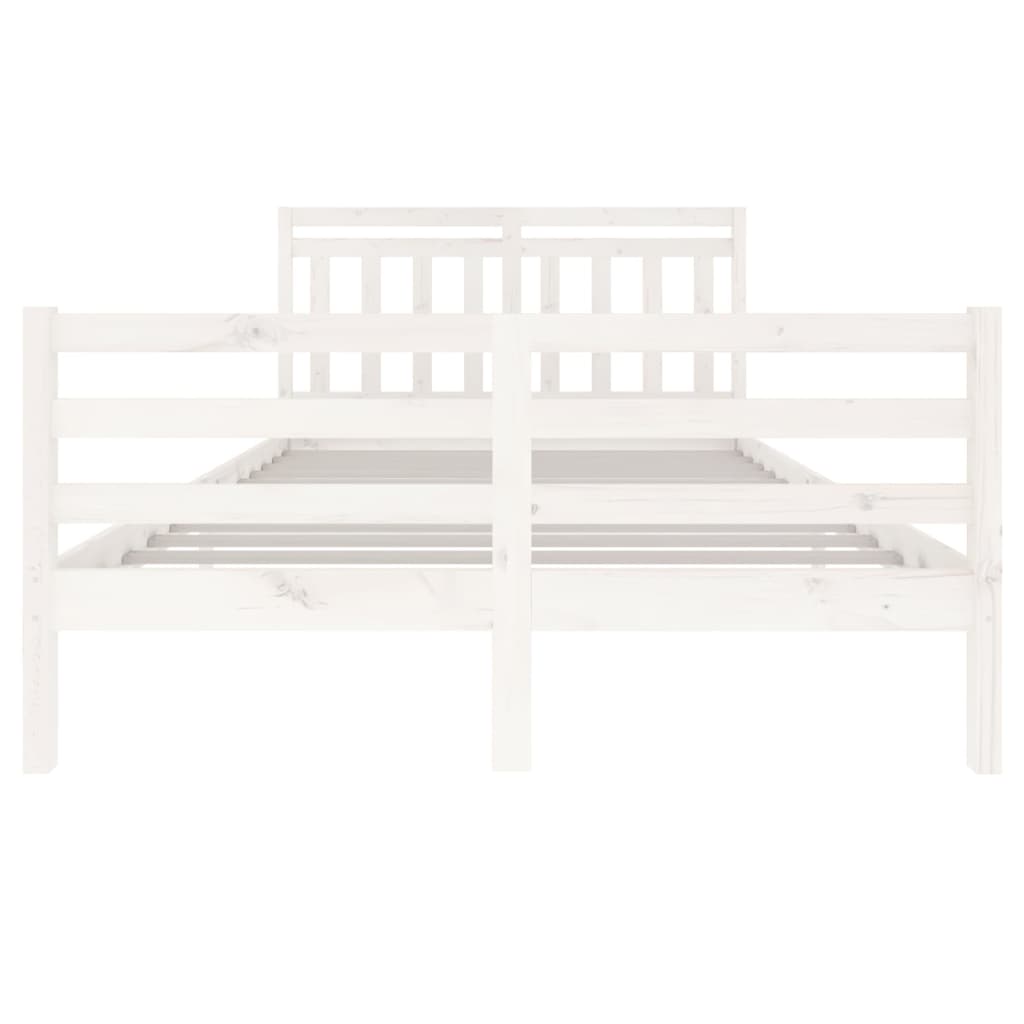 3100655 vidaXL Bed Frame without Mattress White Solid Wood 140x200 cm (810431+814095)