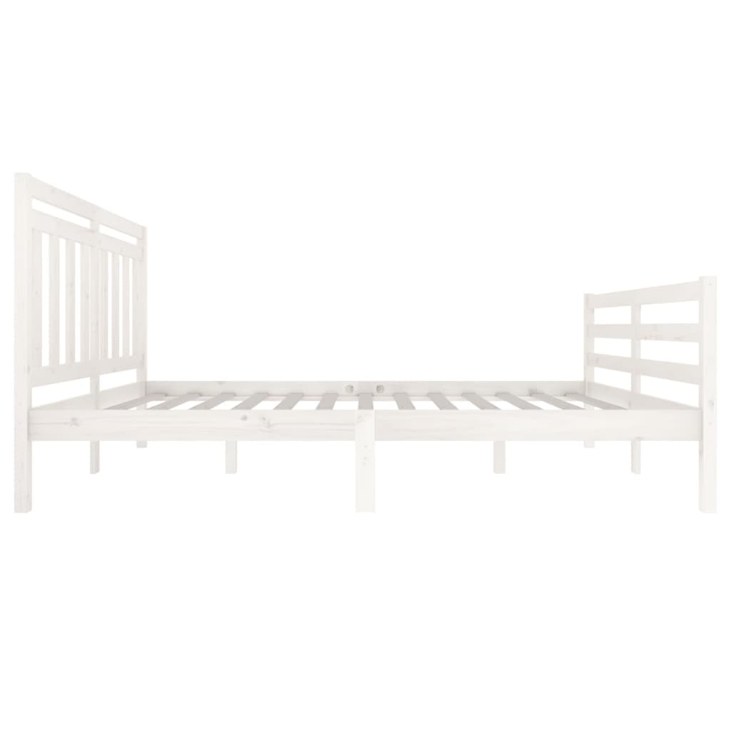 3100655 vidaXL Bed Frame without Mattress White Solid Wood 140x200 cm (810431+814095)