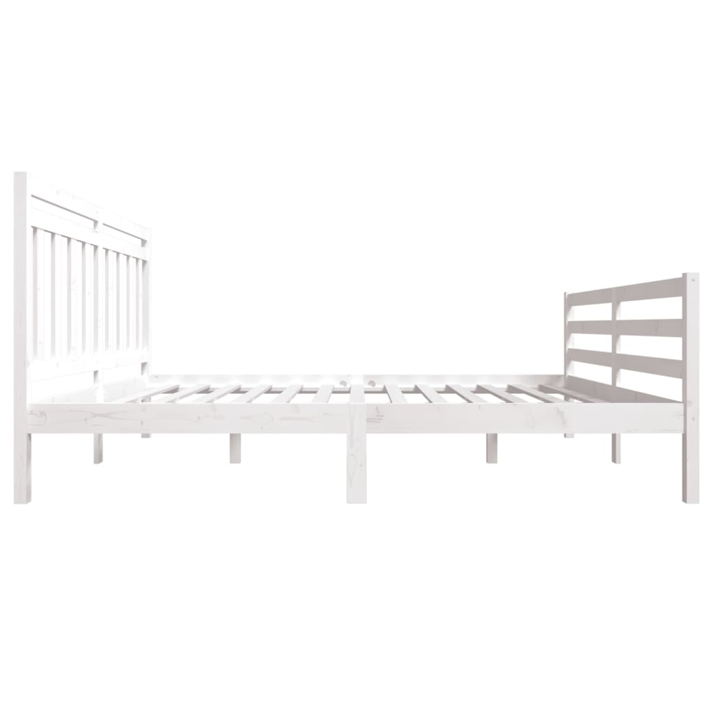 3100665 vidaXL Bed Frame without Mattress White Solid Wood 160x200 cm (810441+814105)
