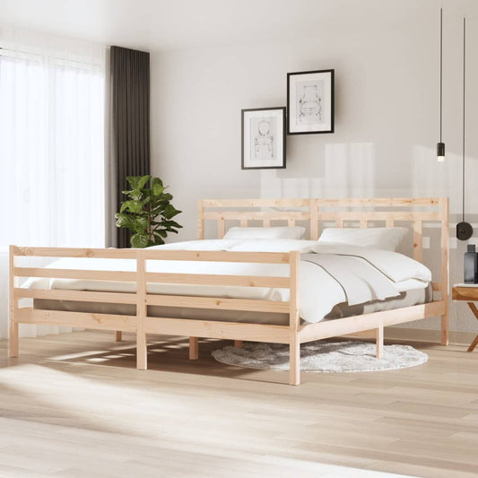 3100674 vidaXL Bed Frame without Mattress Solid Wood 200x200 cm (810450+814114)