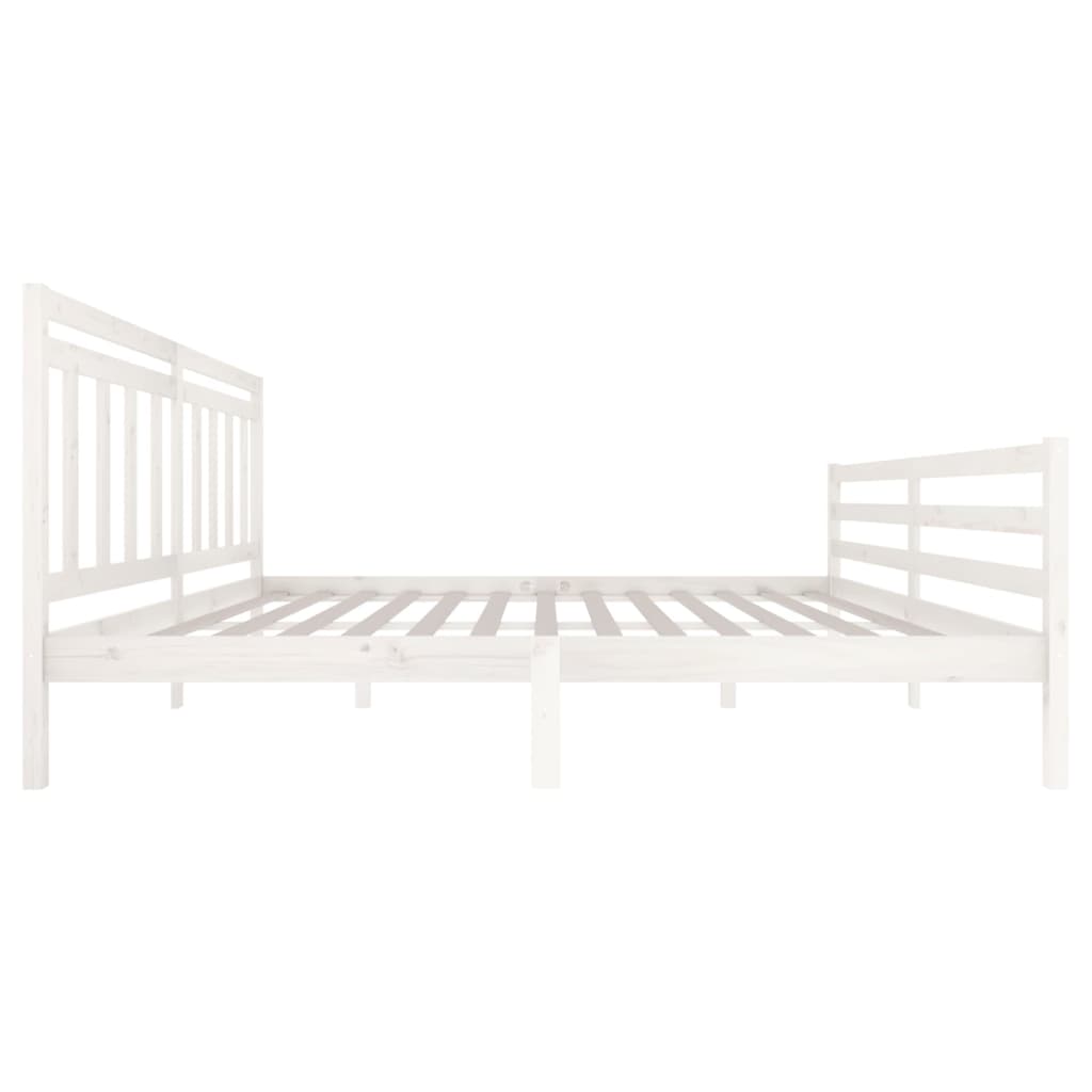 3100675 vidaXL Bed Frame without Mattress White Solid Wood 200x200 cm (810451+814115)