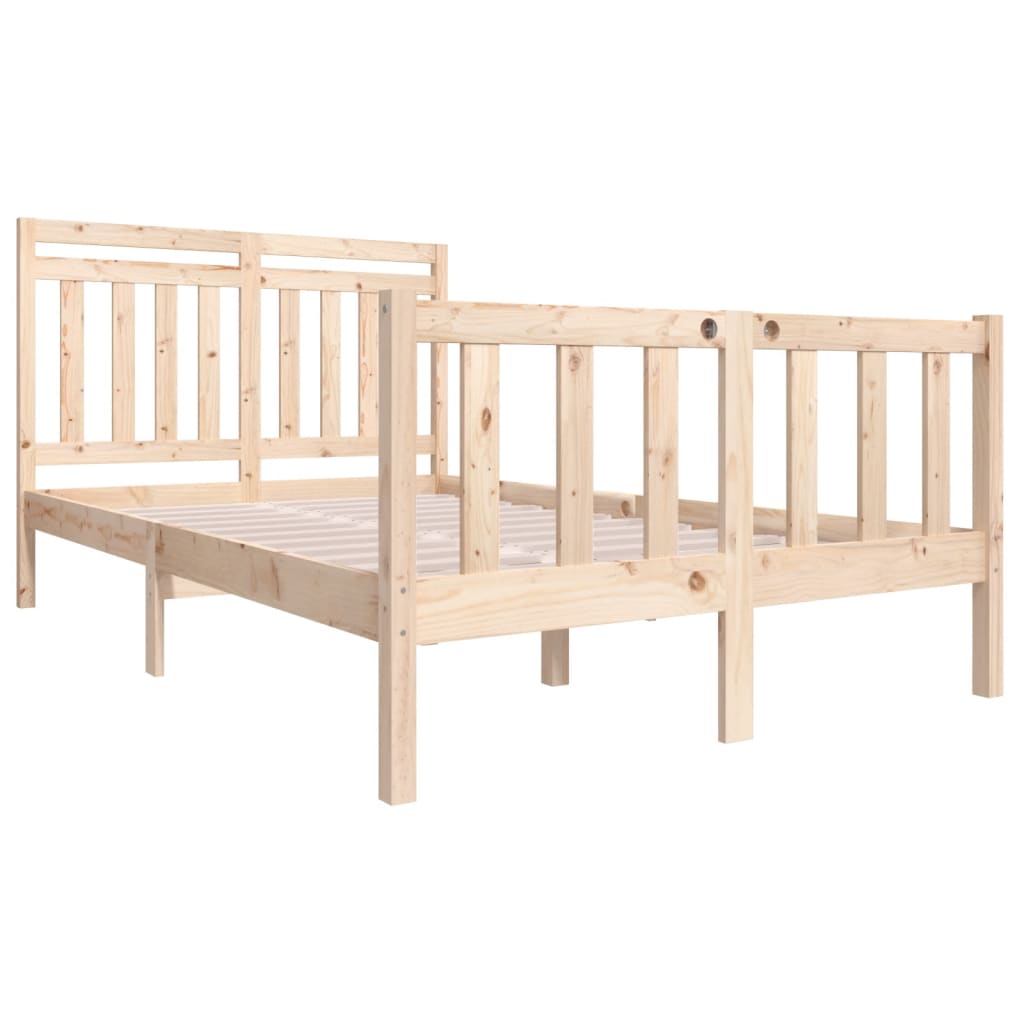 3100699 vidaXL Bed Frame without Mattress Solid Wood 140x190 cm (810062+814094)