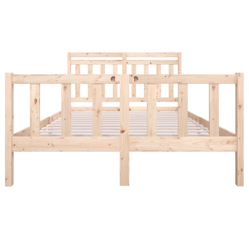 3100699 vidaXL Bed Frame without Mattress Solid Wood 140x190 cm (810062+814094)