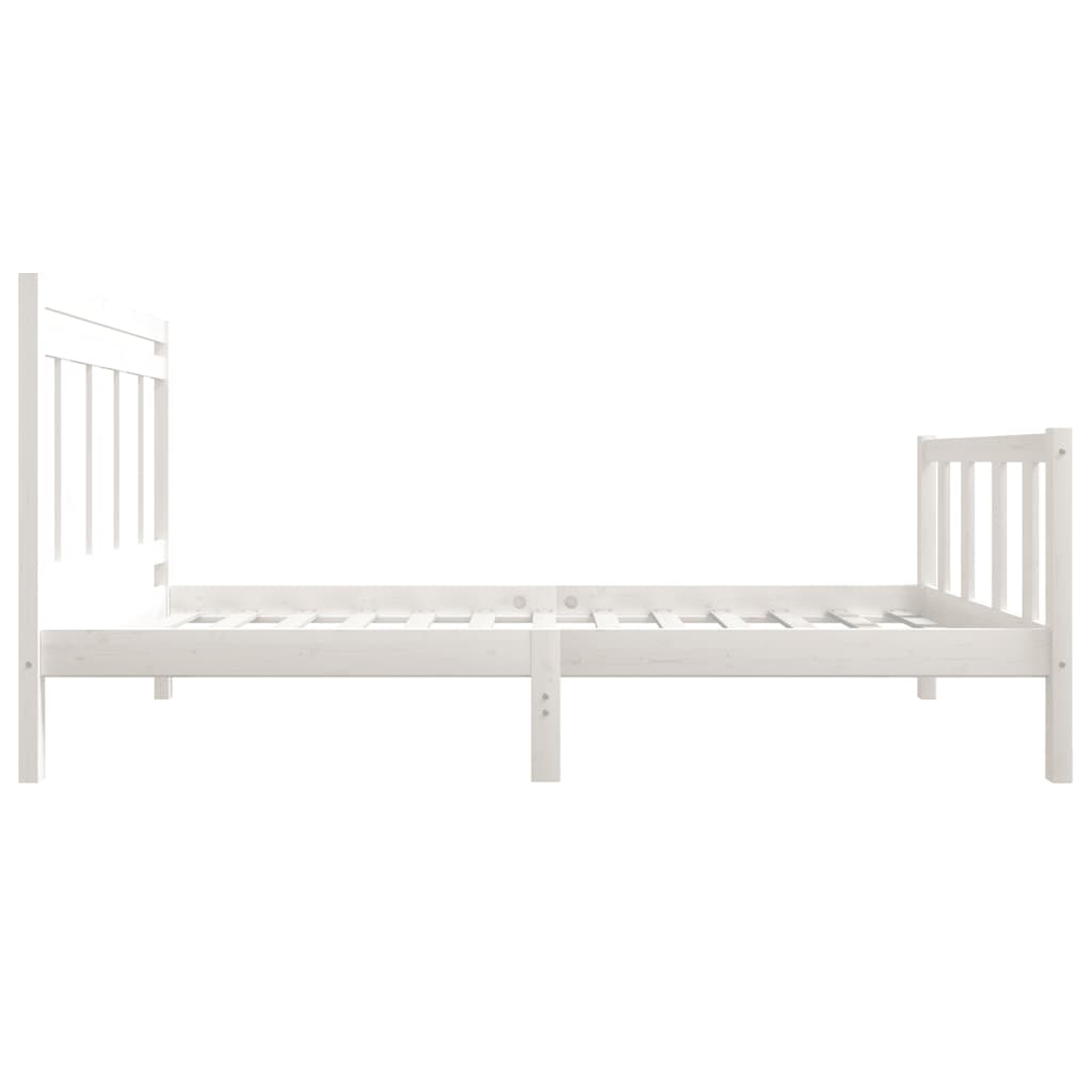 3100710 vidaXL Bed Frame without Mattress White Solid Wood 100x200 cm (810073+814080)
