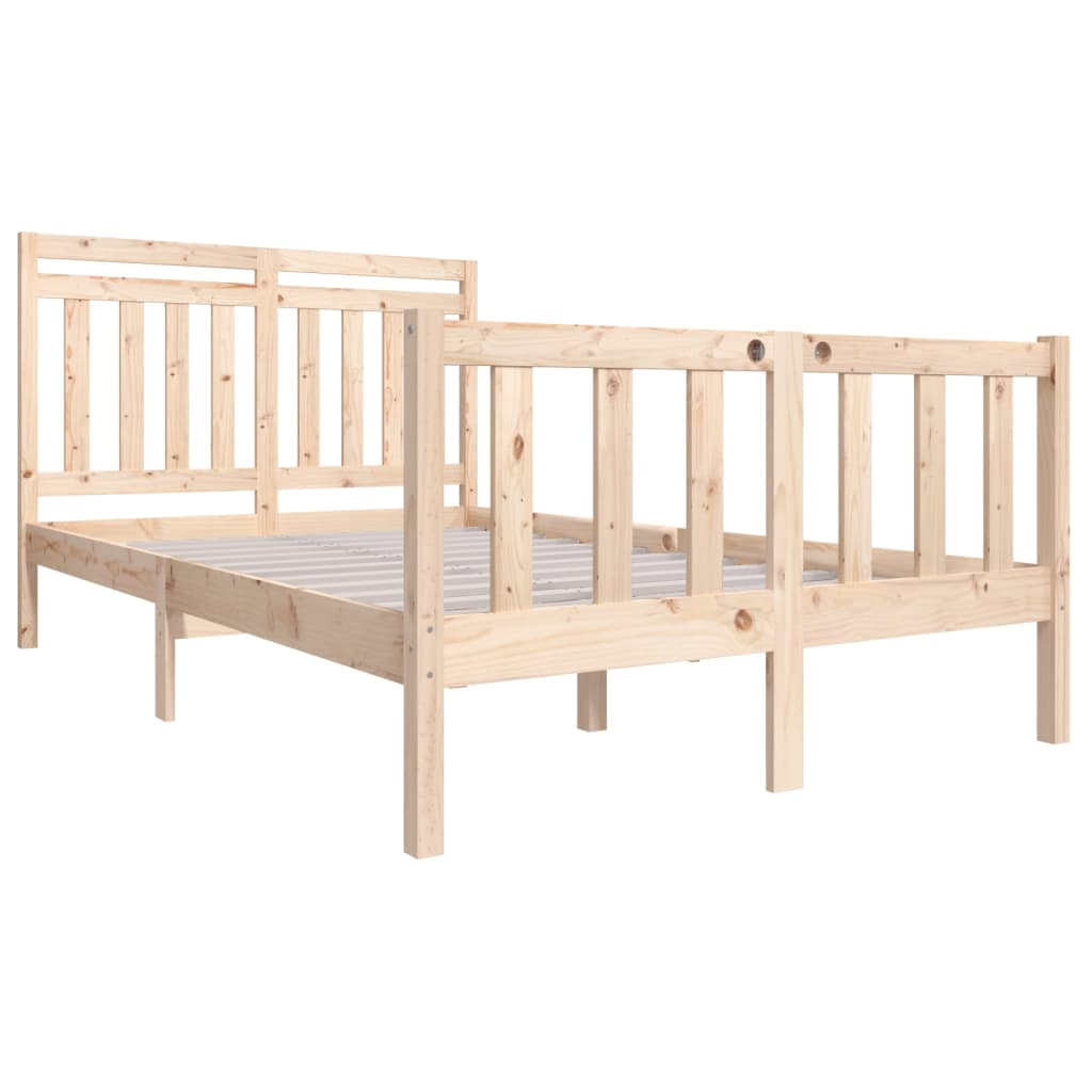 3100958 vidaXL Bed Frame without Mattress Solid Wood 140x200 cm (810082+814094)