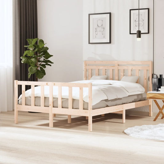 3100958 vidaXL Bed Frame without Mattress Solid Wood 140x200 cm (810082+814094)