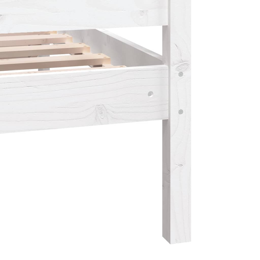 3100969 vidaXL Bed Frame without Mattress White Solid Wood 160x200 cm (810093+814105)