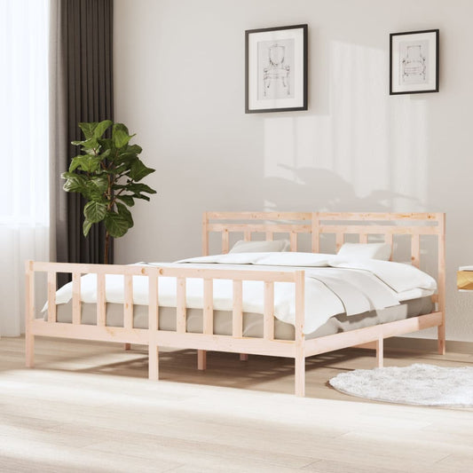 3100978 vidaXL Bed Frame without Mattress Solid Wood 200x200 cm (810102+814114)