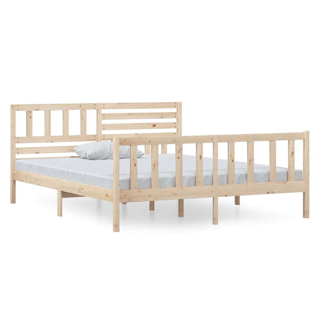 3101133 vidaXL Bed Frame without Mattress Solid Wood 140x190 cm (810062+814144)