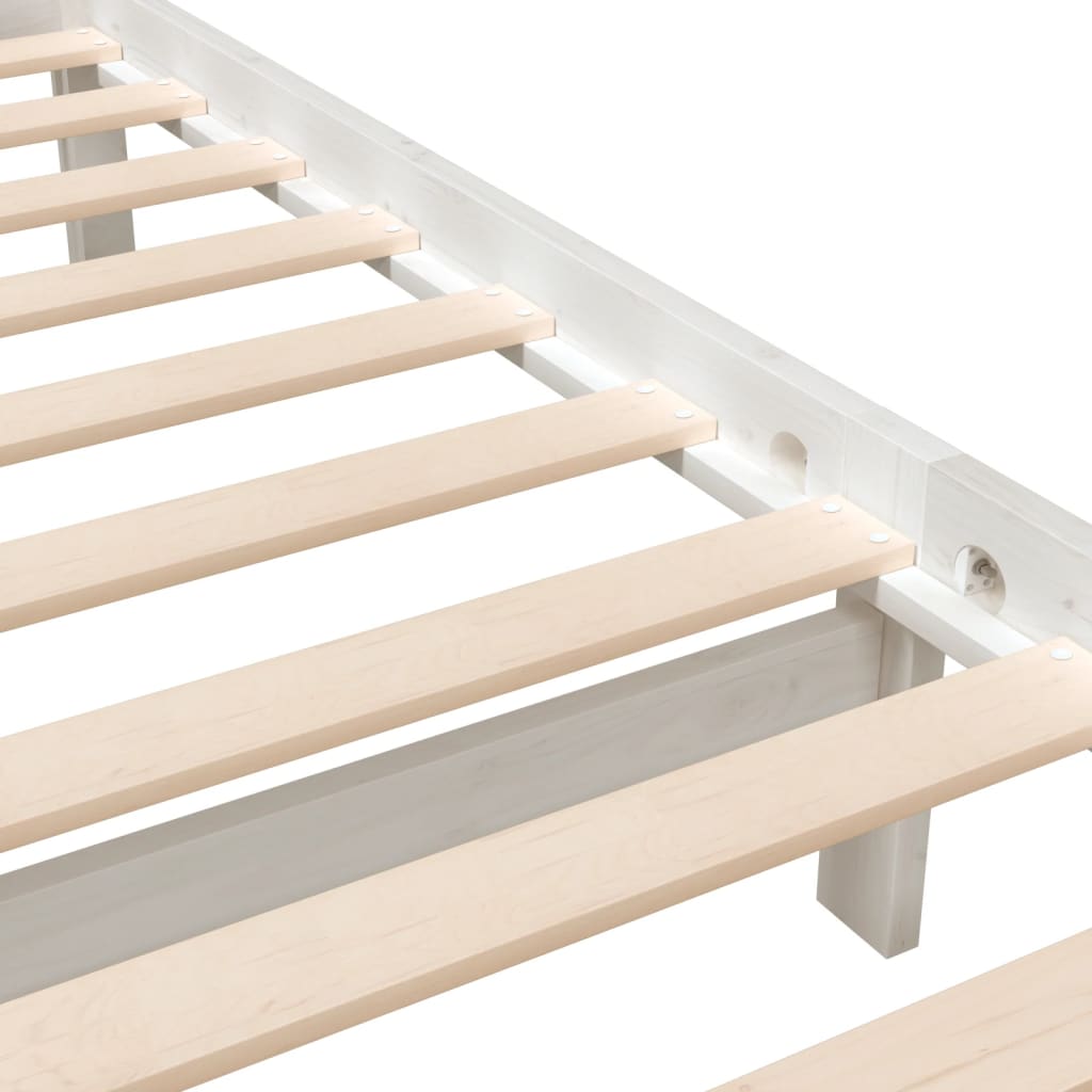 3101134 vidaXL Bed Frame without Mattress White Solid Wood 140x190 cm (810063+814145)
