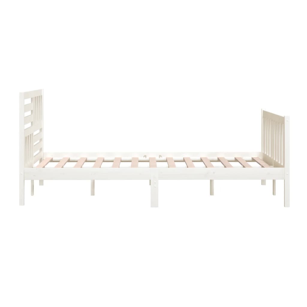 3101174 vidaXL Bed Frame without Mattress White Solid Wood 200x200 cm (810103+814165)