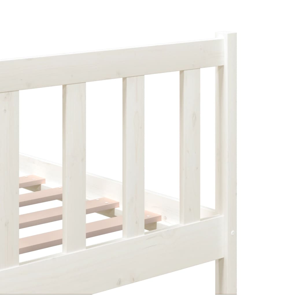 3101174 vidaXL Bed Frame without Mattress White Solid Wood 200x200 cm (810103+814165)