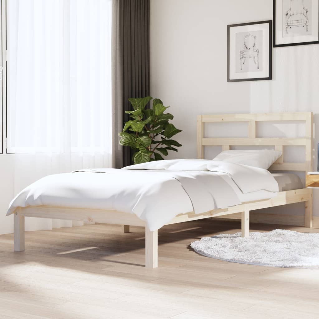 3101208 vidaXL Bed Frame without Mattress Solid Wood 100x200 cm (810007+814179)