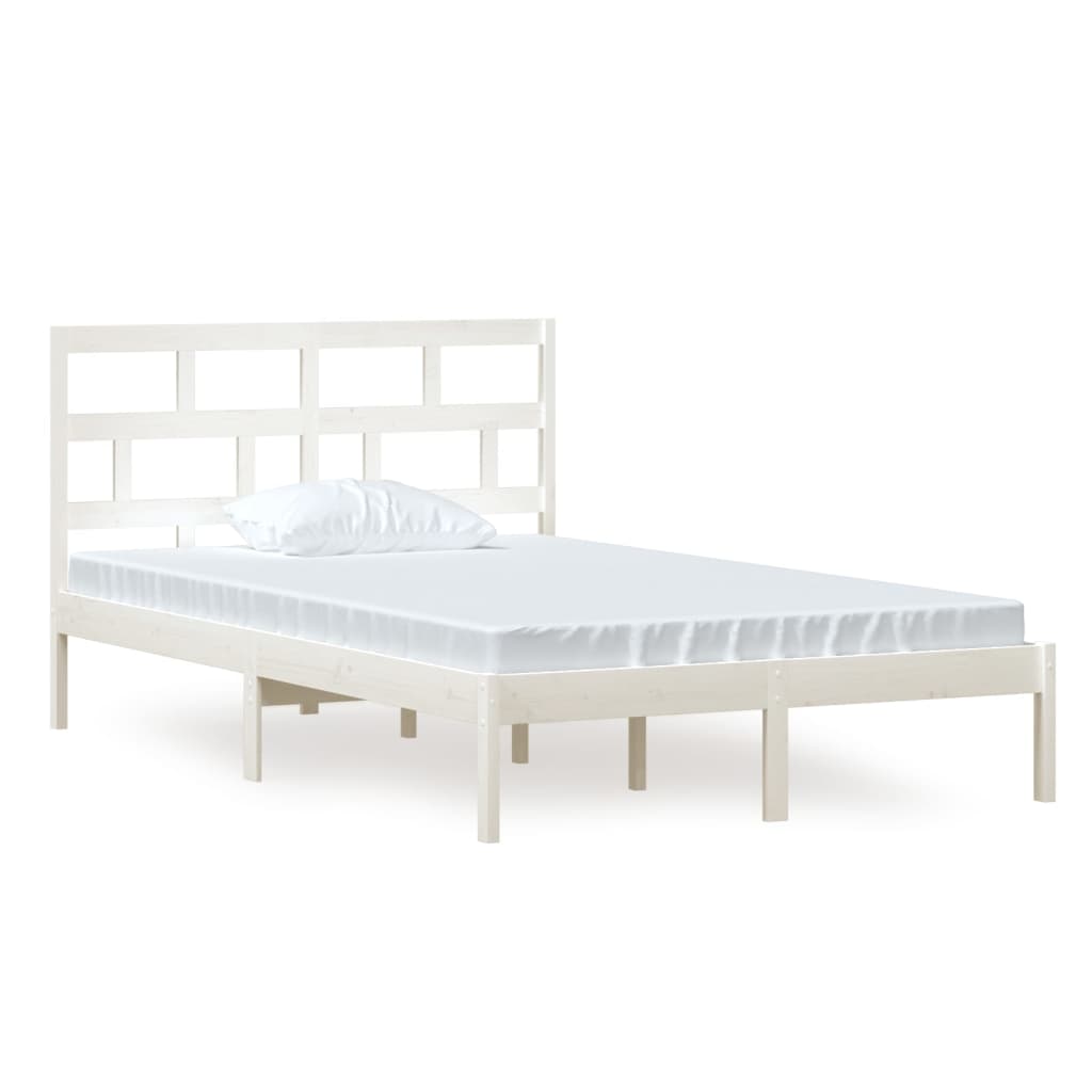 3101214 vidaXL Bed Frame without Mattress White Solid Wood 120x200 cm (810013+814185)