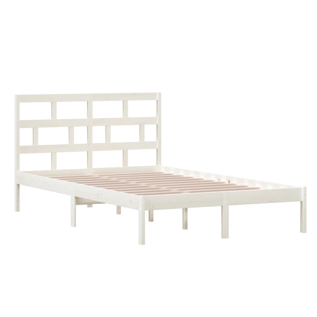 3101214 vidaXL Bed Frame without Mattress White Solid Wood 120x200 cm (810013+814185)