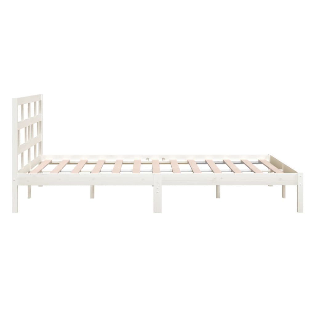 3101219 vidaXL Bed Frame without Mattress White Solid Wood 140x200 cm (810018+814195)