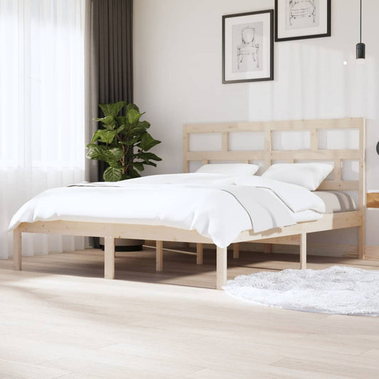 3101228 vidaXL Bed Frame without Mattress Solid Wood 160x200 cm (810027+814204)