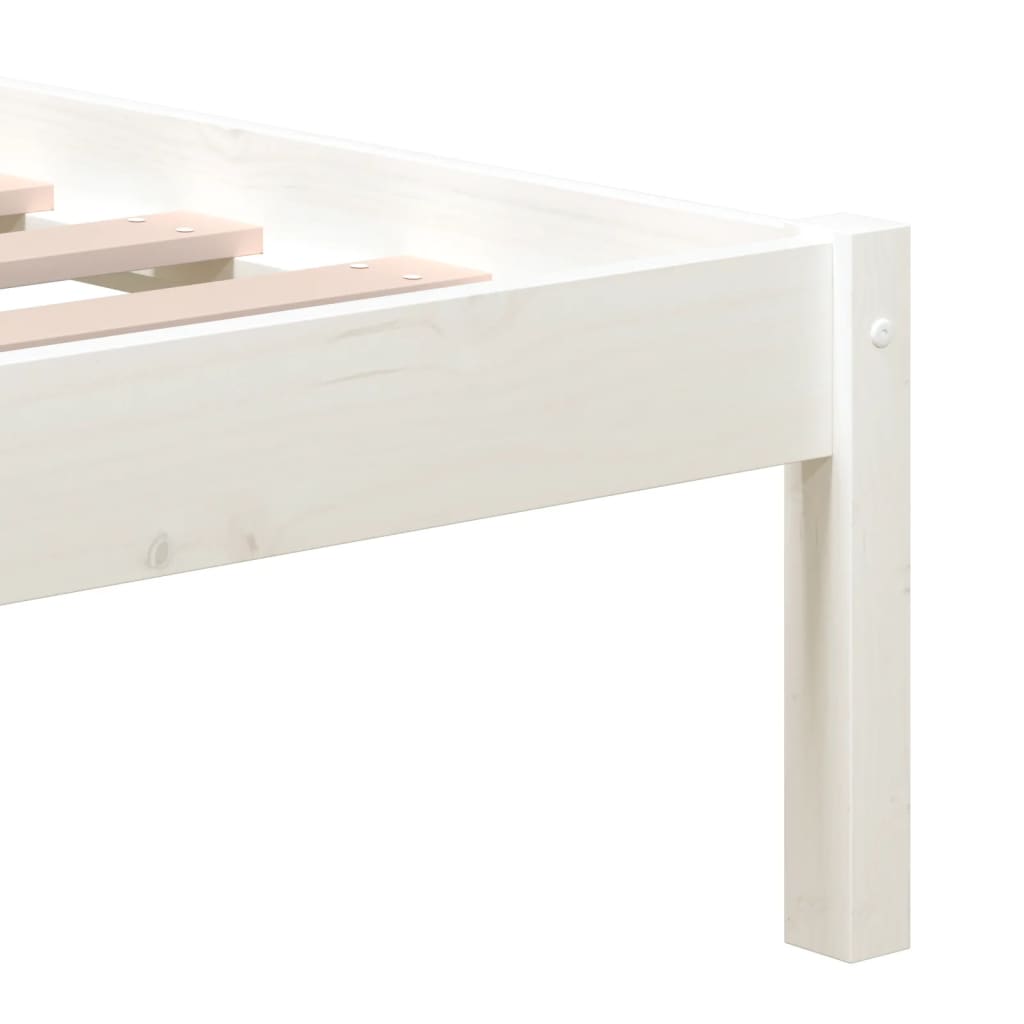 3101229 vidaXL Bed Frame without Mattress White Solid Wood 160x200 cm (810028+814205)