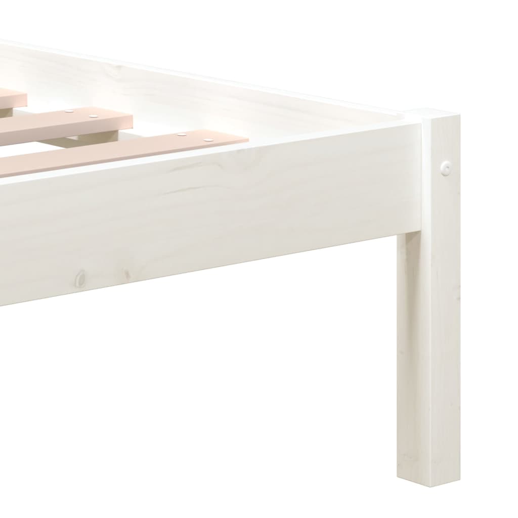 3101239 vidaXL Bed Frame without Mattress White Solid Wood Pine 200x200 cm (810038+814215)