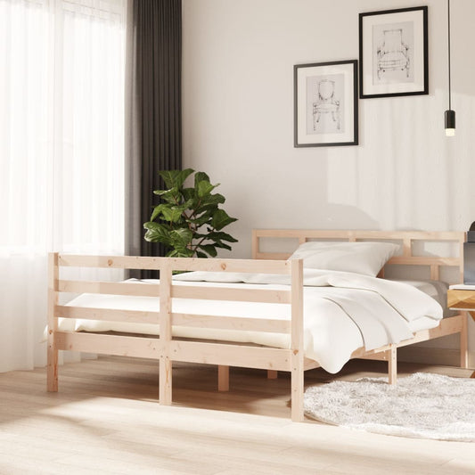 3101263 vidaXL Bed Frame without Mattress Solid Wood 140x190 cm (810410+814194)