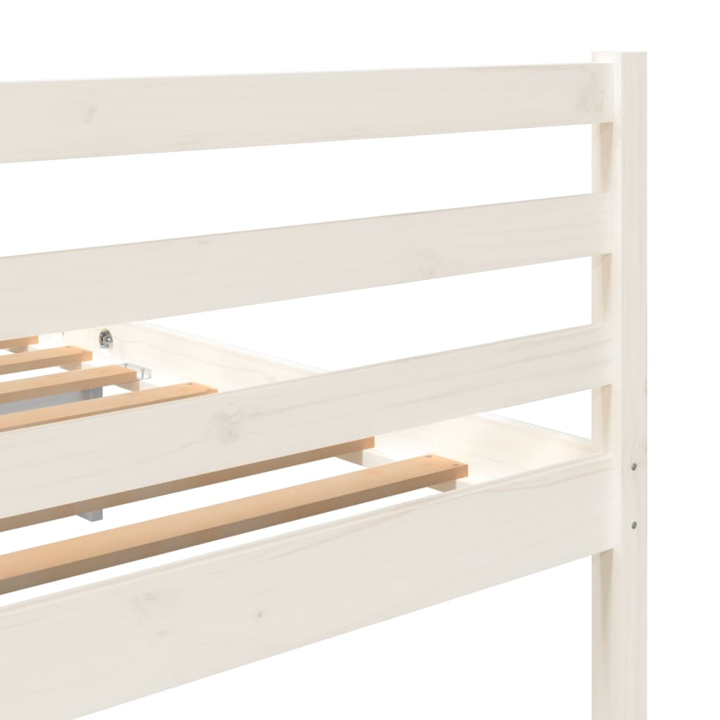 3101294 vidaXL Bed Frame without Mattress White Solid Wood 160x200 cm (810441+814205)