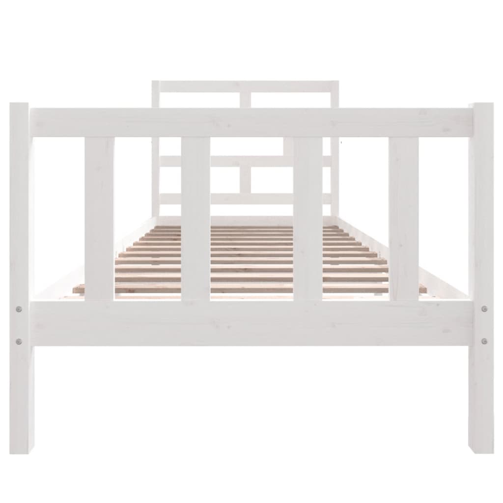 3101334 vidaXL Bed Frame without Mattress White Solid Wood 90x200 cm (810068+814175)