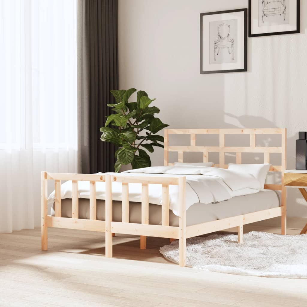 3101343 vidaXL Bed Frame without Mattress Solid Wood 120x200 cm (810077+814184)