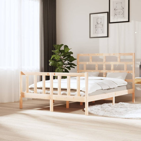 3101348 vidaXL Bed Frame without Mattress Solid Wood 140x200 cm (810082+814194)