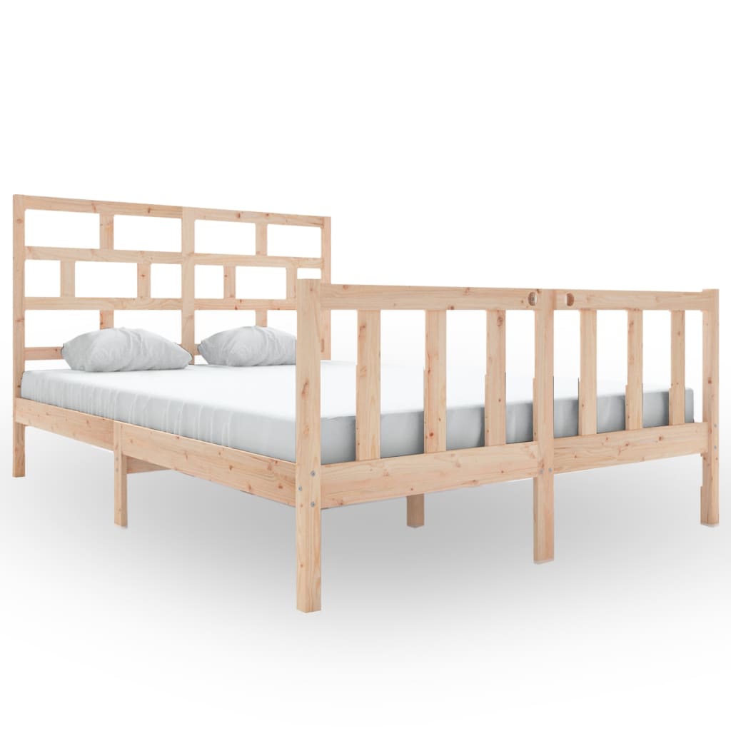 3101358 vidaXL Bed Frame without Mattress Solid Wood 160x200 cm (810092+814204)