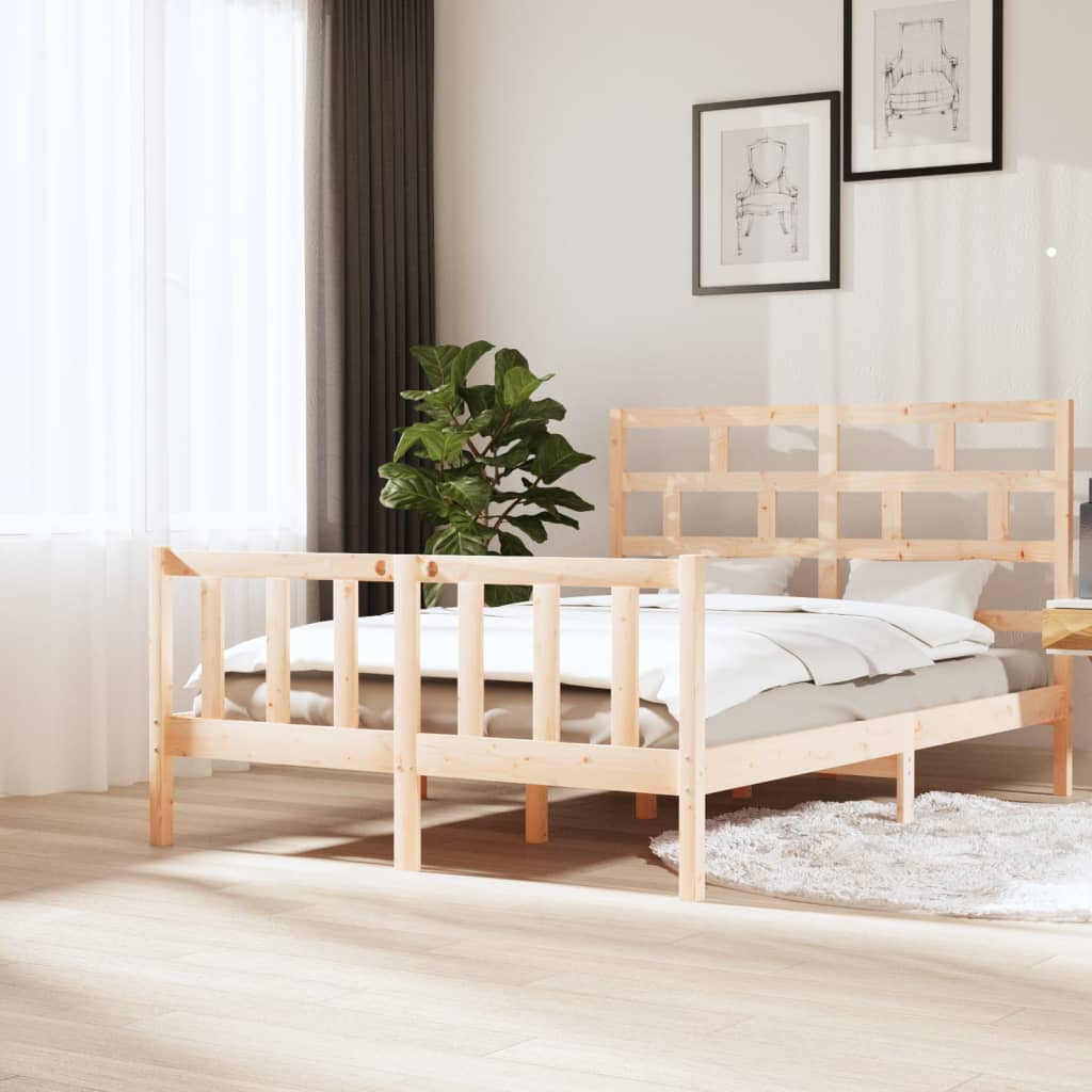 3101358 vidaXL Bed Frame without Mattress Solid Wood 160x200 cm (810092+814204)