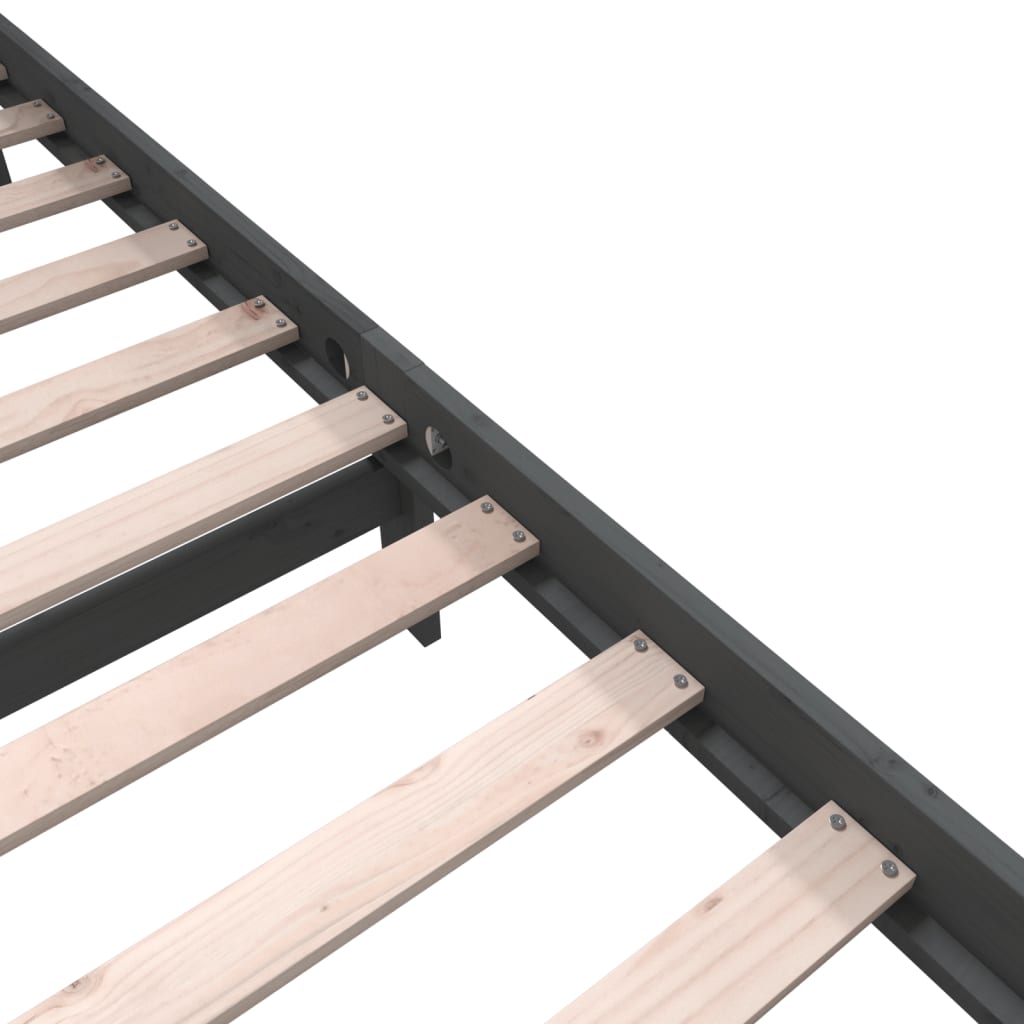 3101370 vidaXL Bed Frame without Mattress Grey Solid Wood 200x200 cm (810104+814216)