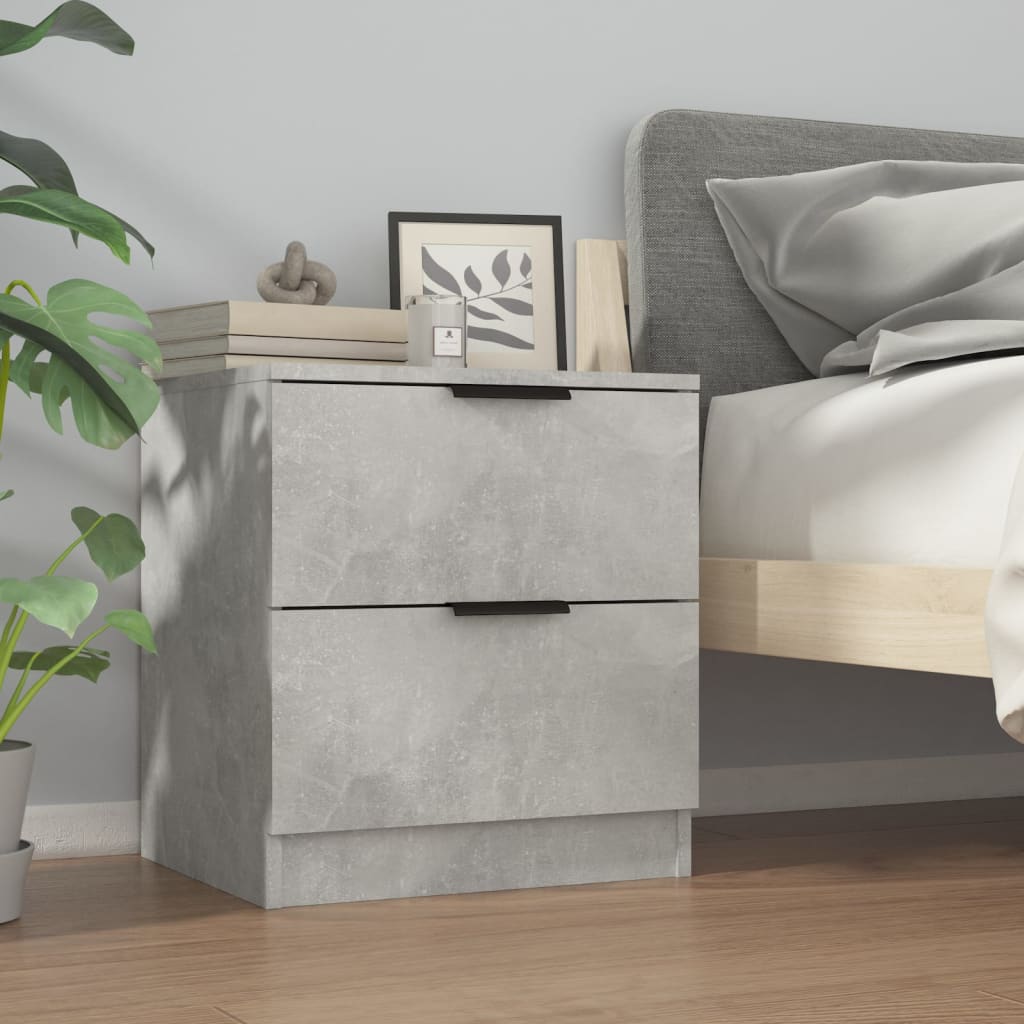 Bedside Cabinets 2 pcs Concrete Grey Engineered Wood