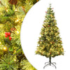 Pre-lit Christmas Tree with Pine Cones Green 150 cm PVC&PE