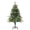 Pre-lit Christmas Tree with Pine Cones Green 150 cm PVC&PE