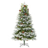 Pre-lit Christmas Tree with Pine Cones Green 195 cm PVC&PE