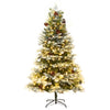 Pre-lit Christmas Tree with Pine Cones Green 225 cm PVC&PE