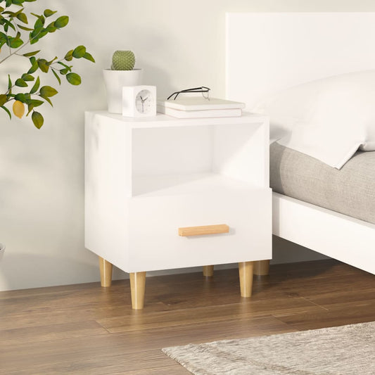 Bedside Cabinet White 40x35x47 cm