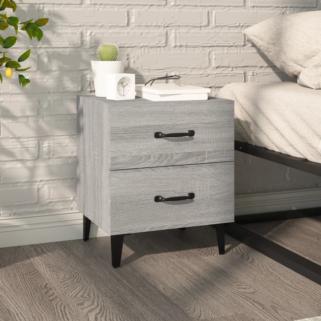 Bedside Cabinet Grey Sonoma 40x35x47.5 cm