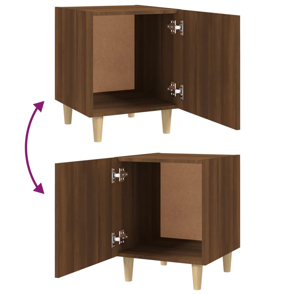 Bedside Cabinets 2 pcs Brown Oak Engineered Wood